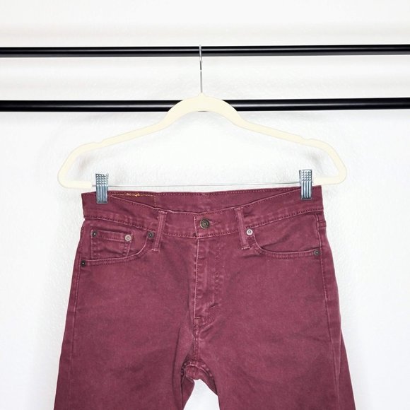 Levis 53 Mens Slim Straight Burgundy 